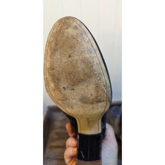 Sam Edelman Women's Calveta Blue Sapphire Gray Velvet Booties Size 9.5 - Picture 6 of 7